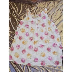 LAURA ASHLEY Chic Vintage 90's Cotton Puffy Dress Floral Print Sz XL Cottagecore